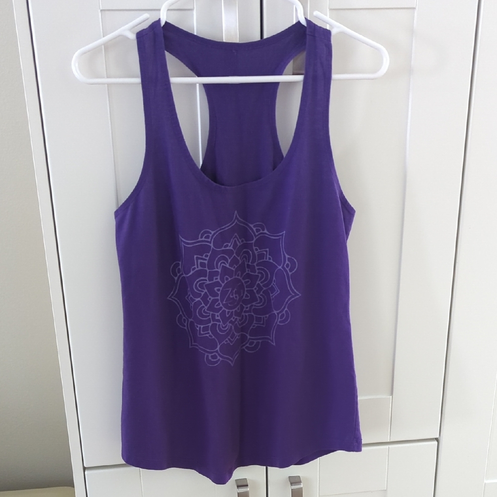 Purple racer-back tank top womens size M